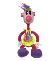 Vintage 1994 Ertl Jibba Jabber Pink Girl Purple Hair Stuffed Animal Plush Toy - £43.82 GBP