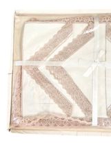 Vintage 8 pc Linen Lace Napkin Placemat Luncheon Set Progress Creation USA image 3
