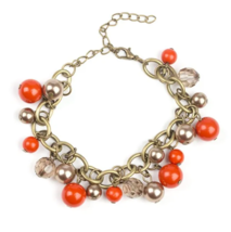Paparazzi Grit and Glamour Orange Bracelet - New - $4.50