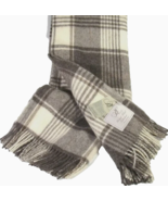 Bronte Throw Natural &amp; Brown 100% Pure Wool Made in Great Britain 78&quot; x 54&quot; - $95.00