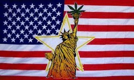 STATUE OF LIBERTY USA POT LEAF 3 X 5 FLAG  3x5 advertizing flags FL448 a... - $6.64