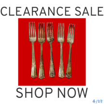 Wallace Silver Plate Dinner Forks Lot of 5 LENOX Pattern 7 1/8&quot; Flatware - $12.04