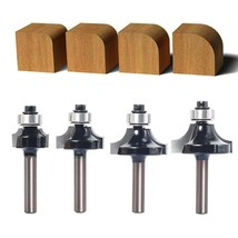 4Pcs Round Over Router Bits 1/4 Shank - Roundover Router Bit Set,, 5/16&quot;… - £29.18 GBP