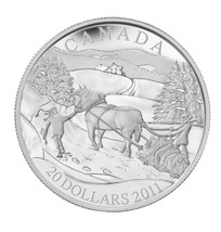 27.78g Silver Coin 2011 $20 Canada Sterling Silver Winter Scene - £77.90 GBP