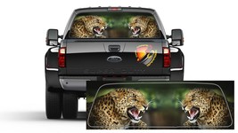 Leopard Cat Rear Window Perforated  Graphic  Decal Tint Sticker Trucks C... - £39.95 GBP