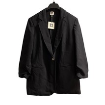 Anne Klein Blazer Womens XL Black One Button Jacket Office Capsule Minim... - $40.41