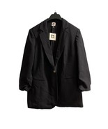 Anne Klein Blazer Womens XL Black One Button Jacket Office Capsule Minim... - $56.71 CAD