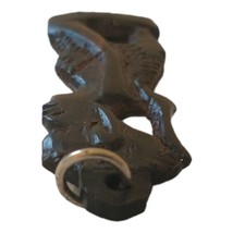 Tribal Pendant Hand Carved Wood Warrior Brown Folk Art Chunky African Mexican - £10.86 GBP