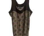 Faded Glory Knit Tank Top Womens Plus Size 4X Brown Floral Jersey Ties i... - $9.54