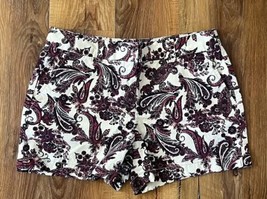 ANN TAYLOR LOFT Womens Size 4 Cotton Mid Rise Riviera Paisley Print Shorts - £12.45 GBP