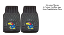 University of Kansas 2-Pcs Auto Front Floor Mats  Heavy Duty All Weather, Black - £35.61 GBP