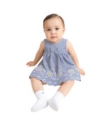 Bonnie Baby Blue White Striped Dress &amp; Hat 3 Piece Outfit Size 6-9 Months - $461.73 MXN