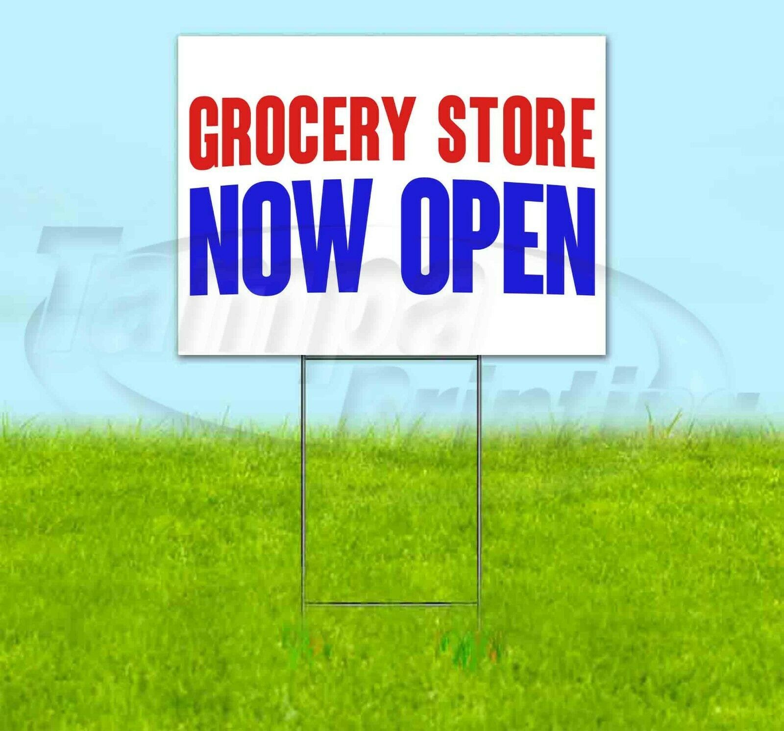 GROCERY STORE NOW OPEN Yard Sign Corrugated Plastic Bandit Lawn ...