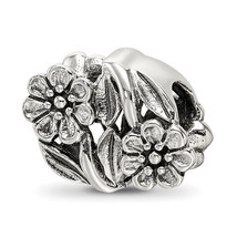 Silver Reflections Flowers Bead QRS3517 - $36.57