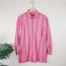 Gerlin | Pink Striped Button Front Shirt, Mens Size Medium - $24.19