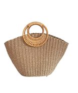 Straw Bag Rattan Handbag Handmade Weaving Bag Women Woven Beach Tote Bag... - £59.62 GBP