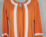 Misook Womens 2 Piece Coordinating Orange White Jacket &amp; Tank Top Set M - $54.45