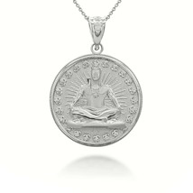 Sterling Silver Lord Shiva Hindu Indian God of Destruction Coin Pendant Necklace - £26.43 GBP+