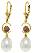 Galaxy Gold GG 14k Gold Dangle Earrings with Natural Garnets and Pearls - £268.57 GBP