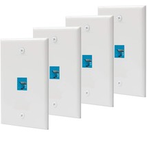 Ethernet Wall Plate Outlet 1 Port 4-Pack, Cat6 Rj45 Keystone Wall Plate ... - £13.36 GBP