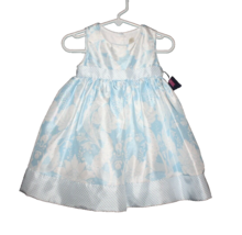 Cherokee Infant Girls Dress Size 12 Months Blue &amp; White Holiday Party NEW NWT - £10.59 GBP