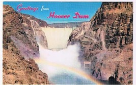 Nevada Arizona Postcard Hoover Dam Rainbow - $2.96