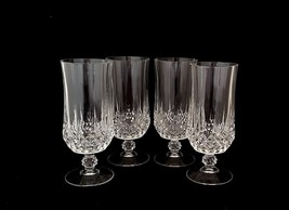 Cristal d&#39;Arques LONGCHAMP Crystal Iced Tea Glasses Goblets ~ Set of 4 - £31.14 GBP