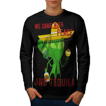 Wellcoda Tequila Being Joke Mens Long Sleeve T-shirt, Mexican Graphic Design - £18.32 GBP