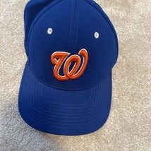 MLB Washington Nationals Cap Hat Adult Fitted Flex Blue Poly Spandex - £10.37 GBP