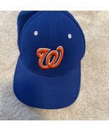 MLB Washington Nationals Cap Hat Adult Fitted Flex Blue Poly Spandex - £10.25 GBP