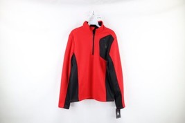 New Spyder Mens Small Spell Out Knit Half Zip Fleece Pullover Skiing Swe... - $49.45