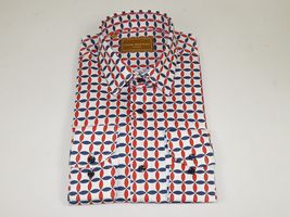 Men 100% Cotton Sports Shirt CIERO MONTERO Turkey Dress/Casual #5072-01 Red Blue image 5