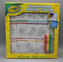 Crayola Dino Adventure Bathtime Coloring Kit 3 Bath Crayons &amp; 15 Foam Blocks - £10.11 GBP