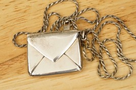 Artisan Jewelry 925 Sterling Silver Rope Chain Necklace Postal Stamp Env... - $63.07 CAD