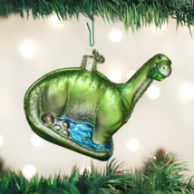 Old World Christmas Brontosaurus Prehistoric Dinosaur Glass Xmas Ornament 12471 - £15.70 GBP