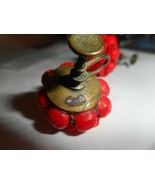 Screw Back Cherry Red Flower Cluster Earrings Glass Bead West Germany Ma... - £17.25 GBP