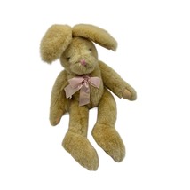 Kellogg Co Tan Easter Bunny Rabbit Pink Bow 12&quot; Plush Stuffed Toy 97 Sasco Inc. - £9.63 GBP