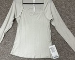 Lululemon LA Square Neck Long Sleeve Shirt Top White Opal Size 12 - $59.39