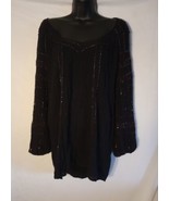 Free People Women&#39;s Size Medium Black Beaded Mini Dress - £18.41 GBP