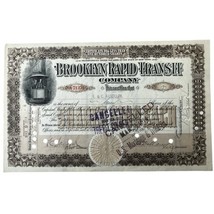 Antique Stock Certificate Brooklyn Rapid Transit Company 7 Shares 1914 - $100.00