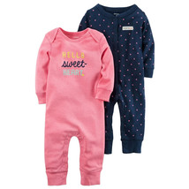 Carters Baby Girls 2-Pack Babysoft Neon Coveralls Sweetheart Pink 3M - £9.40 GBP