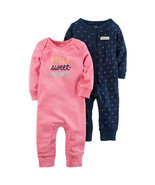 Carters Baby Girls 2-Pack Babysoft Neon Coveralls Sweetheart Pink 3M - $224.68 MXN