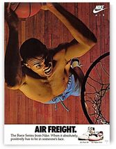 Nike NBA Air Freight 12x8in Metal Sign Basketball Wall Decor - $34.84 CAD