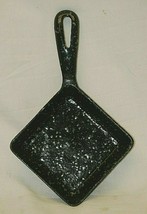 Enamel Cast Iron Square Skillet Cookware Black with Gray Specks - £25.65 GBP
