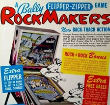 Rockmakers Pinball Flyer Original 1968 Game Dinosaurs Retro Vintage Artwork - $31.35