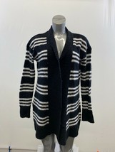 La Classe Couture Women&#39;s Open Cardigan Sweater Size Medium Black White ... - $10.84 CAD