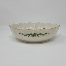 Lenox Holiday Gold Scallop Christmas Divided Candy/Condiment Round Servi... - £15.52 GBP