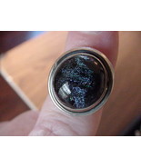 (#DR7.5-6) Size 7.5 DICHROIC GLASS Sterl SILVER RING GREEN BLUE - $42.29 CAD