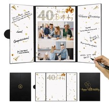 Black Gold 40Th Birthday Party Decorations, Happy 40Th Birthday Alternative Sign - £20.77 GBP