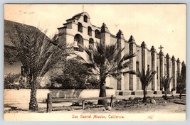 Postcard California CA Mission San Gabriel Black &amp; White DB - £3.55 GBP